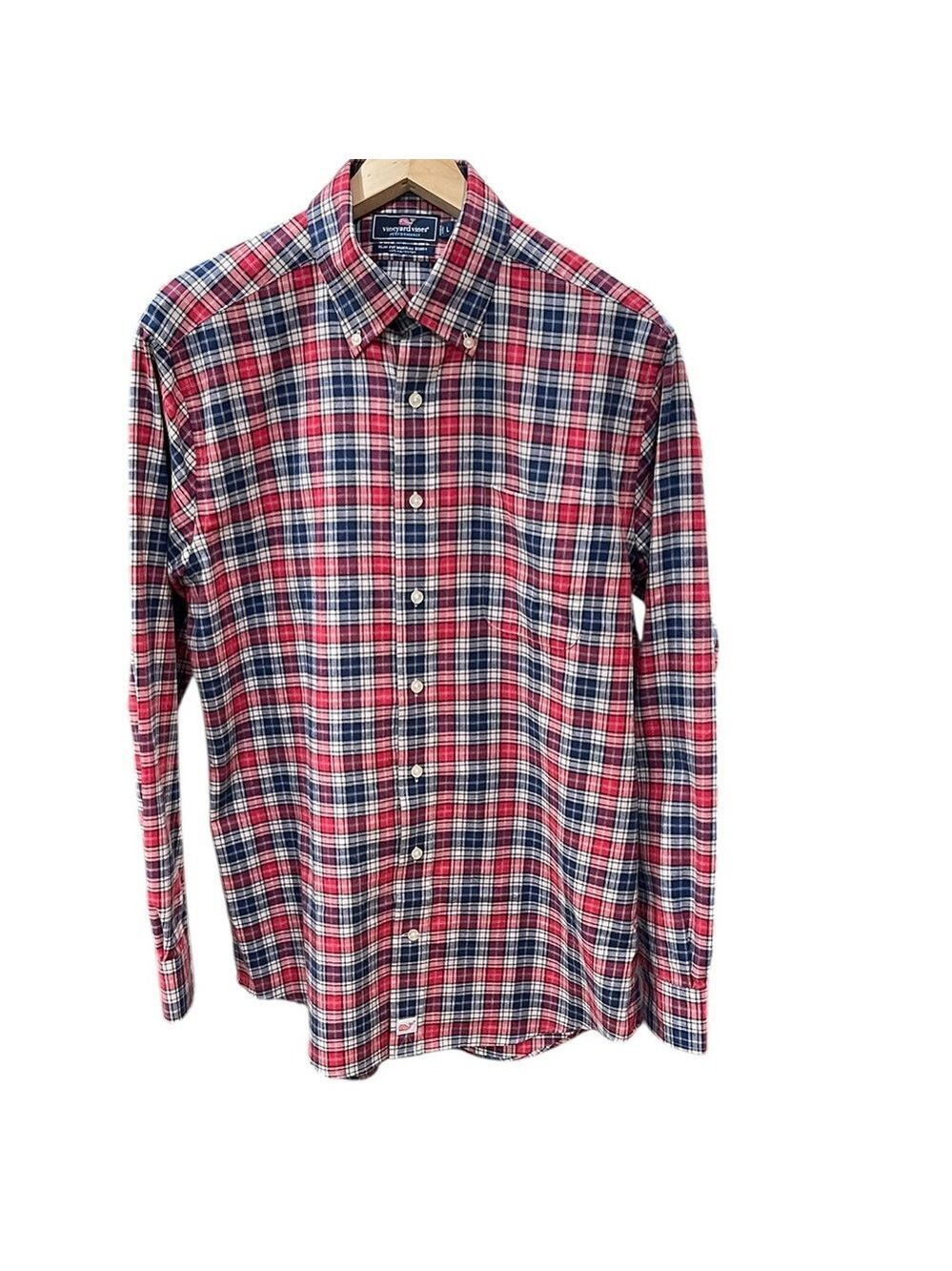 Vineyard Vines Murray Light Flannel Plaid Slim Fit Performance Button Up Shirt